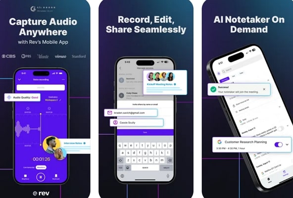 transcribe app for iphone rev
