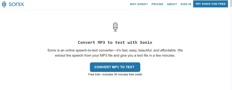 Turn MP3 into transcription with Sonix.ai