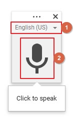 choose an input language and start recording