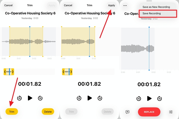 continue to trim and edit voice