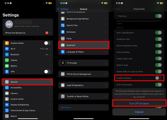 ios turn off google voice typing