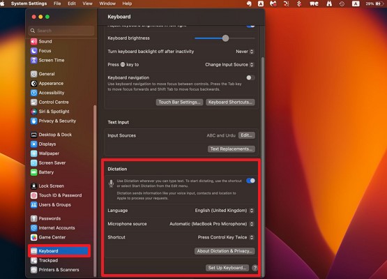 adjust microphone settings of mac