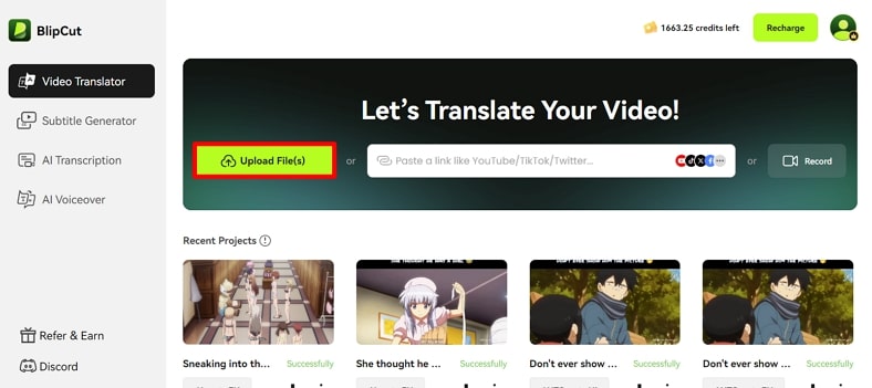 start free voice to text in japanese online by upload video