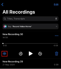 locate voice message transcription
