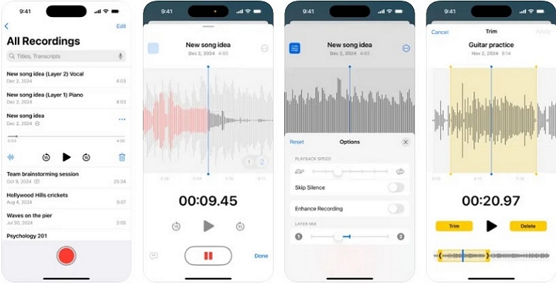 try apple voice recorder app