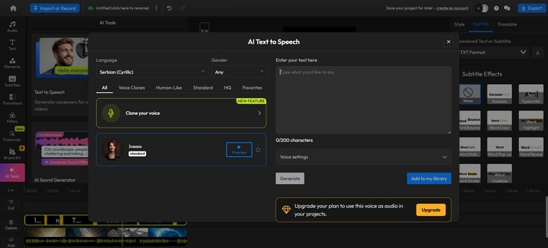flixier ai english to serbian translation