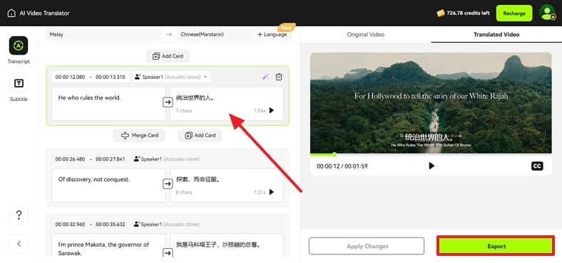 check chinese generated captions