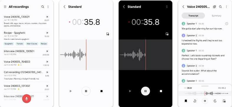try voice recorder app samsung