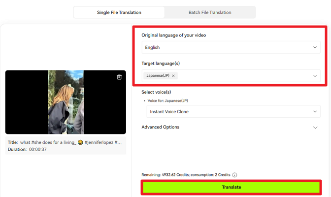 click translate after adding languages