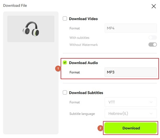 export english to hebrew translation audio