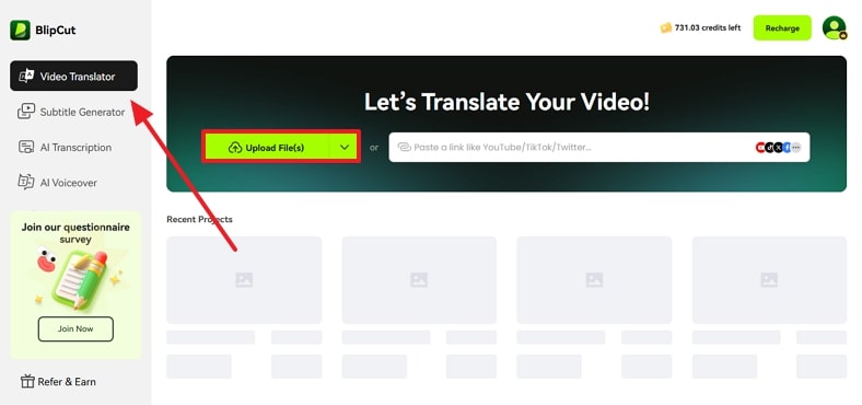add malay video file in blipcut