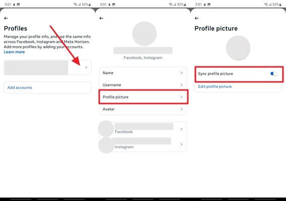 enable profile picture sync facebook