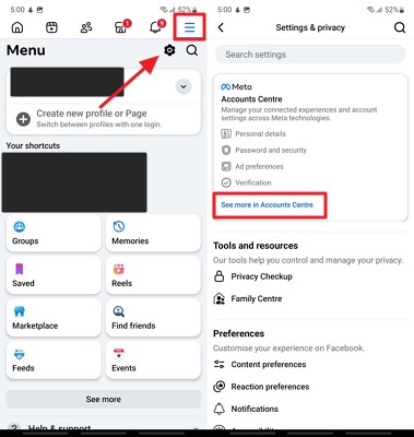 facebook account center avatar sync