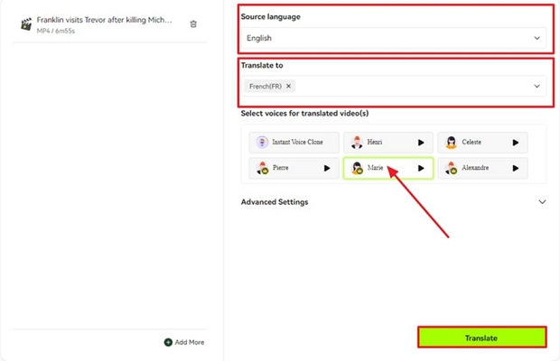 add translation parameters for blipcut