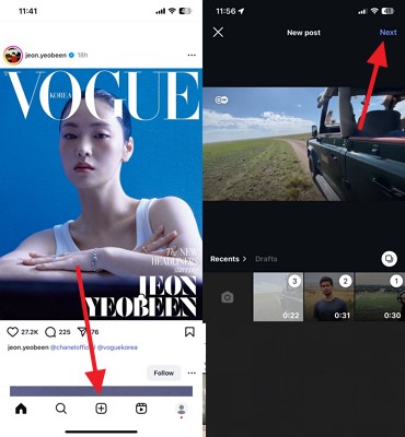 upload carousel post long video instagram