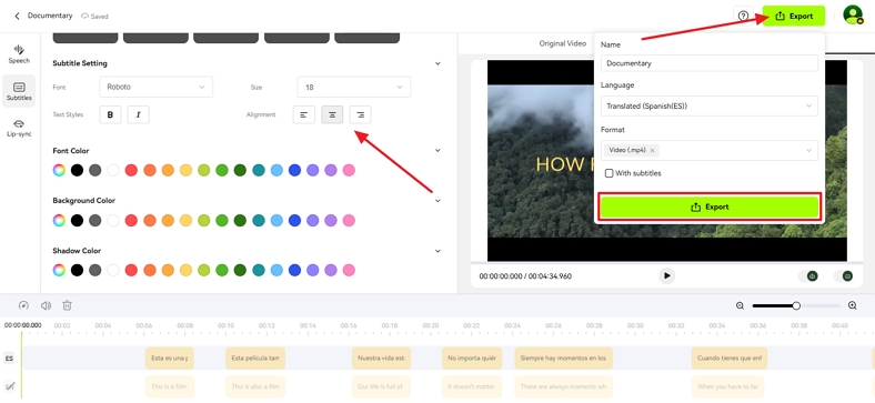save translated video blipcut