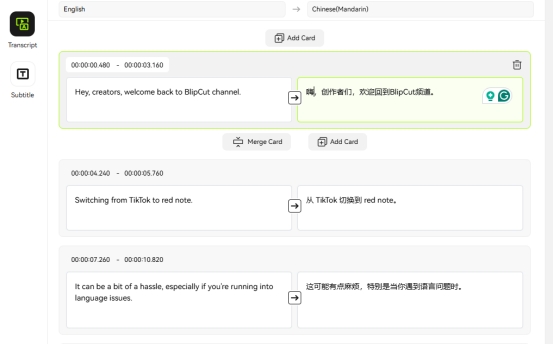 Edit Rednote subtitles and translations