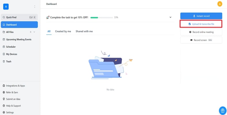 ajouter un fichier dans notta