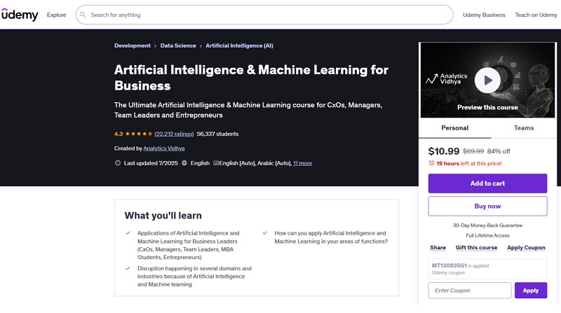 AI and ML Courses Udemy