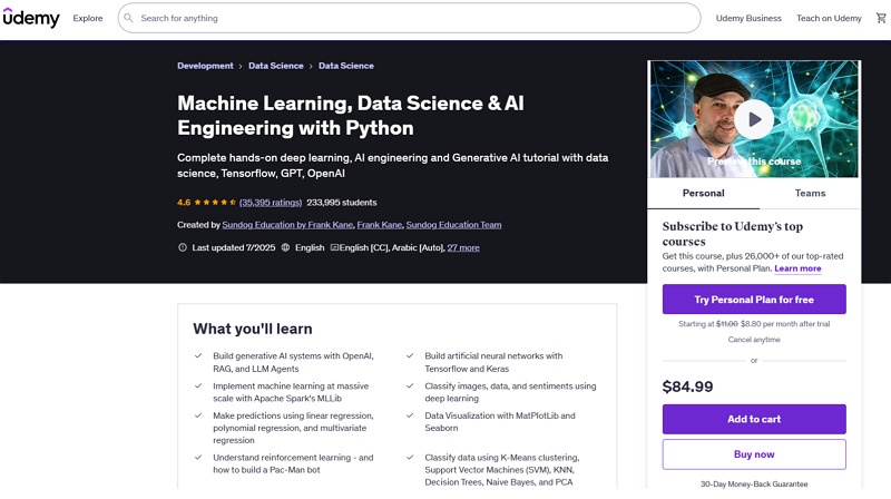 Udemy Data Science Course ML