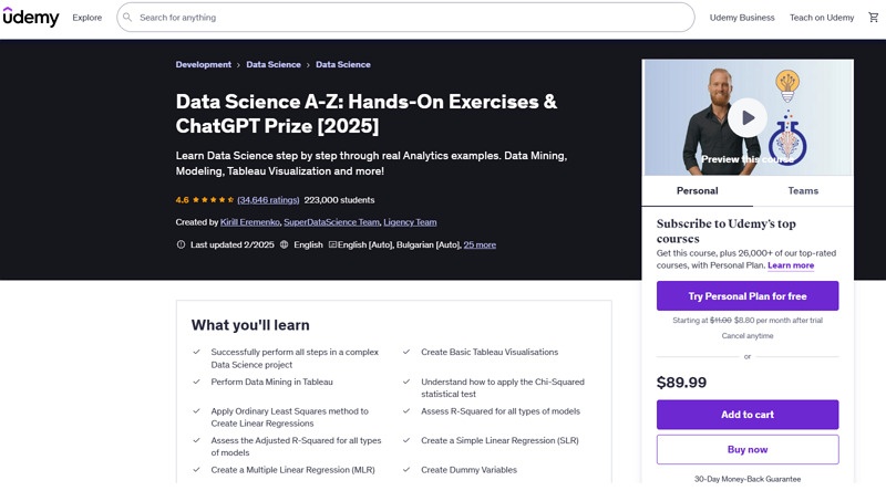 Data Scientist Udemy Course ChatGPT