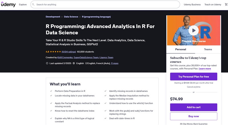 R Programming Udemy Data Science Class