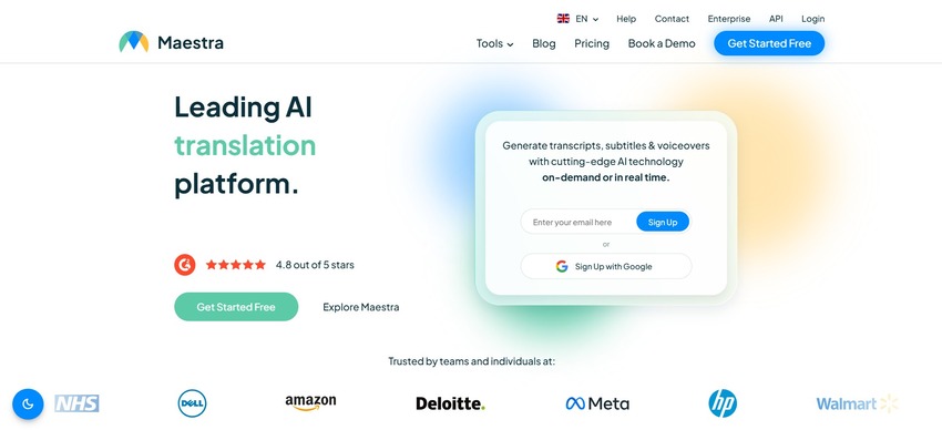 maestra web homepage