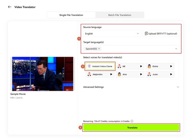 set translation preferences