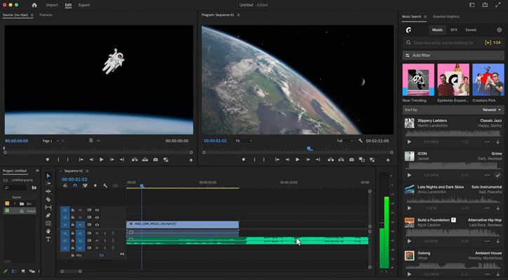 create audio using epidemic sound