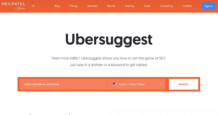 ubersuggest ai content creator tool