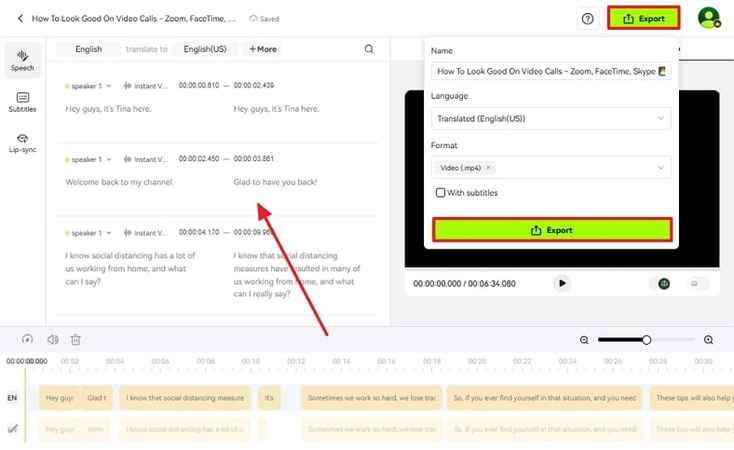 check video and export