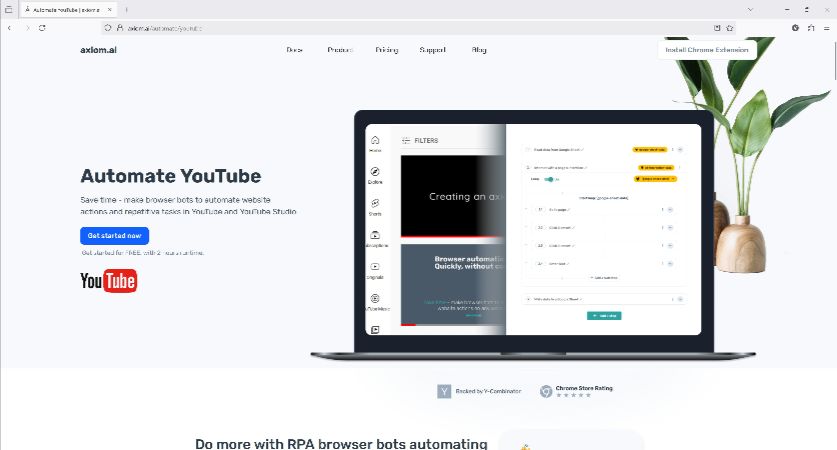 use axiom as a youtube automation ai solution