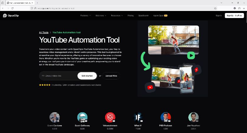 use opusclip as a youtube automation ai tool