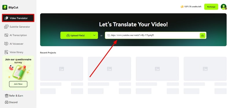 upload movie across blipcut
