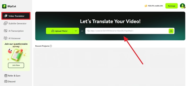 include url on blipcut
