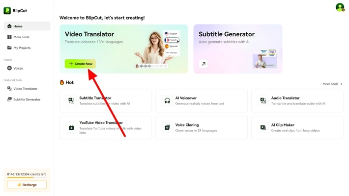 create video translation button