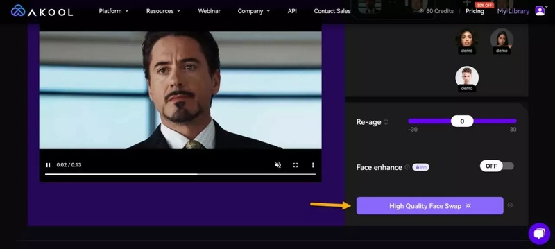 Akool video face swap download