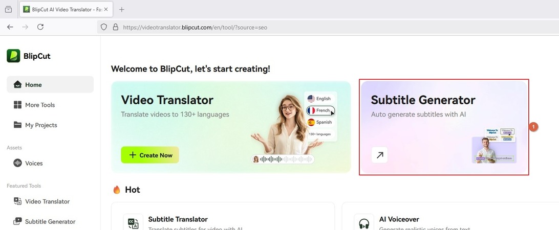 click subtitle generator