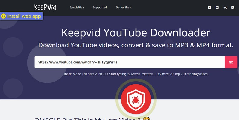 explore keepvid youtube downloader
