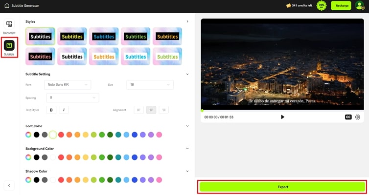 manage and adjust transcription