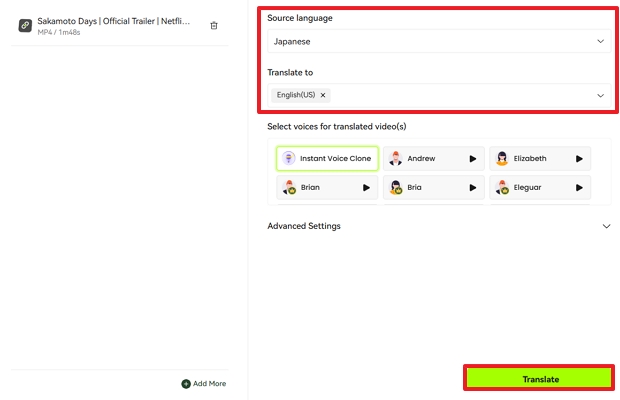 add link and pick the desired language