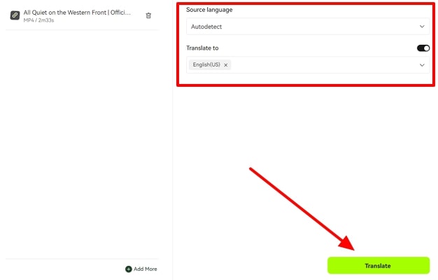 adjust the transcription settings