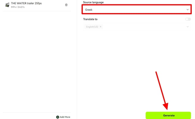 choose source language for video blipcut