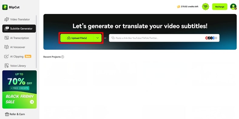 add greek video in blipcut