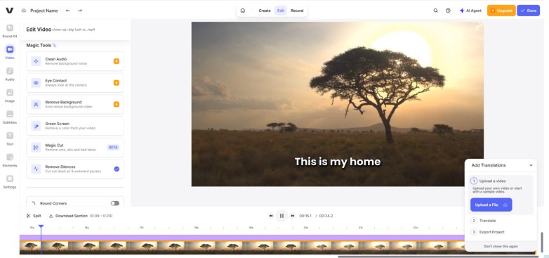 veed.io translates movies to spanish
