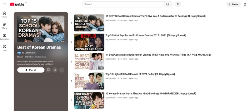 YouTube Korean dating shows
