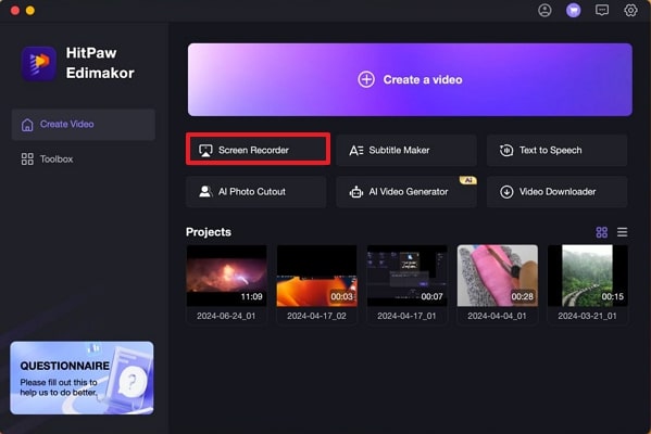 locate screen recorder feature