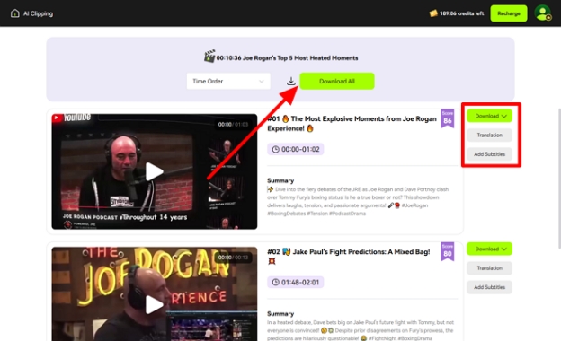 check clips of podcast blipcut