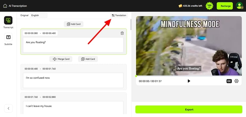 check blipcut podcast translation