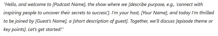 interview podcast template